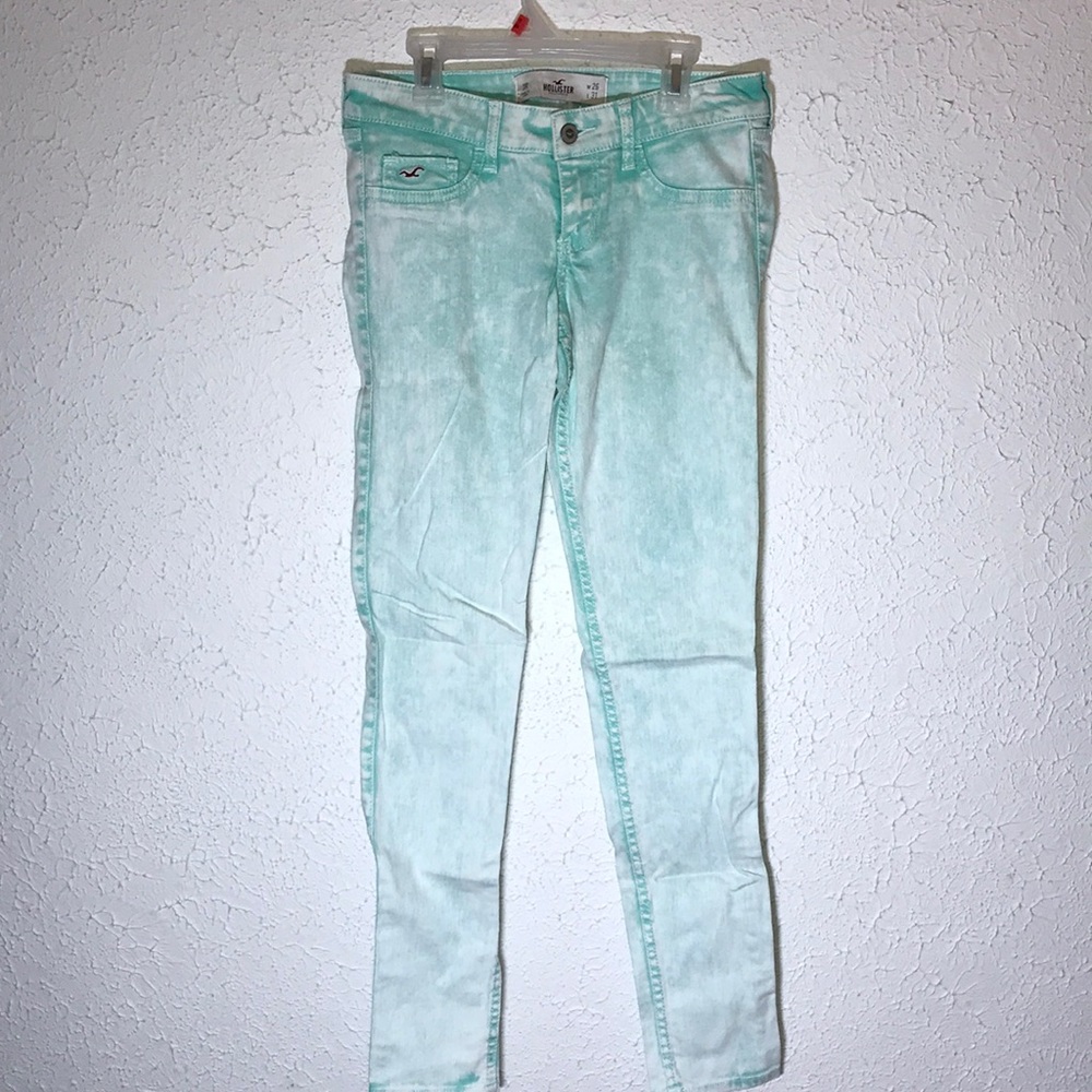 Hollister Green Destroyed Denim Jeans